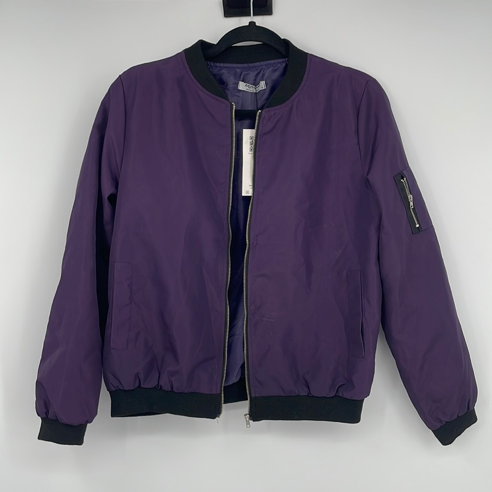 Zeagoo Dark Purple lightweight bomber jacket size medium